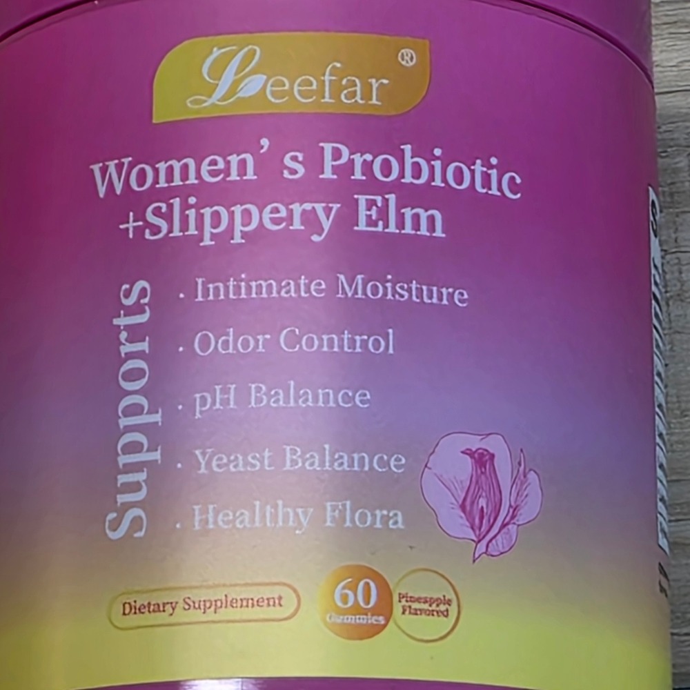 Sealed Leefar Probiotic Slippery Elm Gummies Women 60ct Pink Intimate Health pH